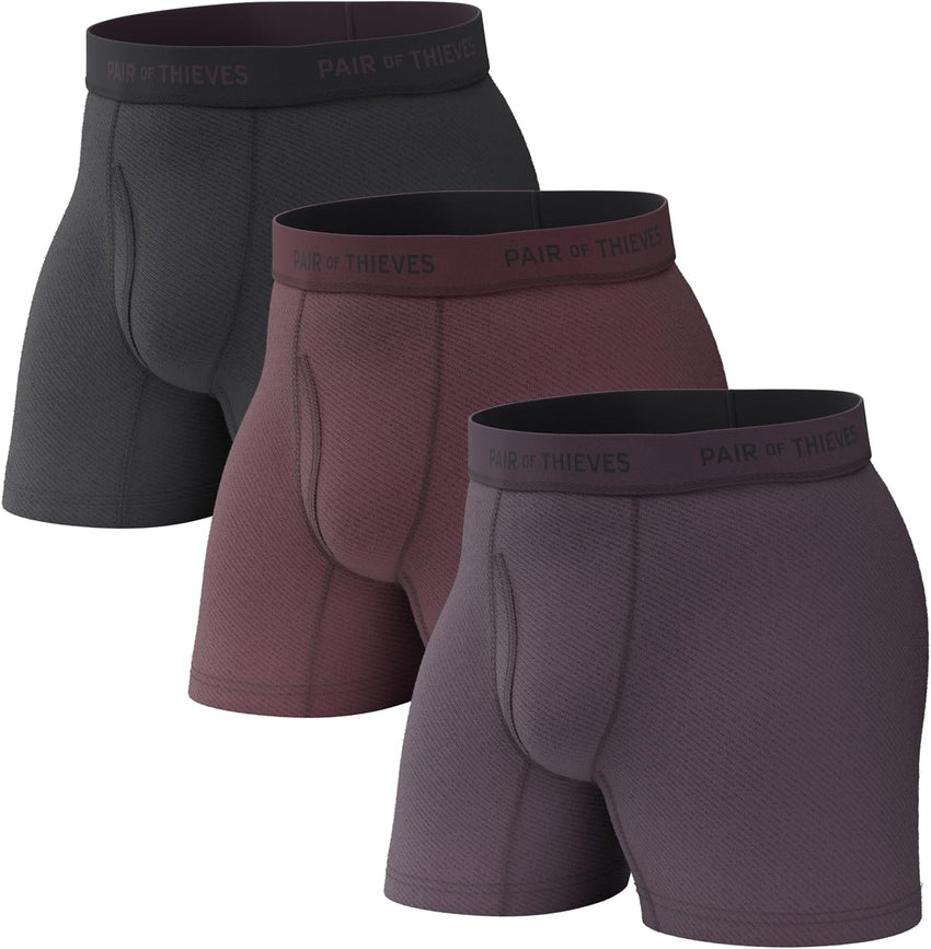 Pair of Thieves Super Fit Men's Boxer Briefs – Soft, Breathable, Quick-Dry Underwear with 4-Way Stretch (2 & 3 Pack)