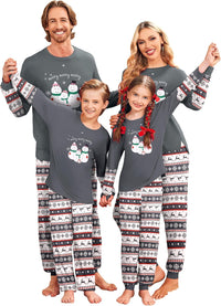 Ekouaer Family Christmas Pajamas Matching Sets Soft Long Sleeve Couple Pjs Xmas Sleepwear Holiday Lounge Set