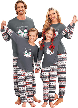 Ekouaer Family Christmas Pajamas Matching Sets Soft Long Sleeve Couple Pjs Xmas Sleepwear Holiday Lounge Set