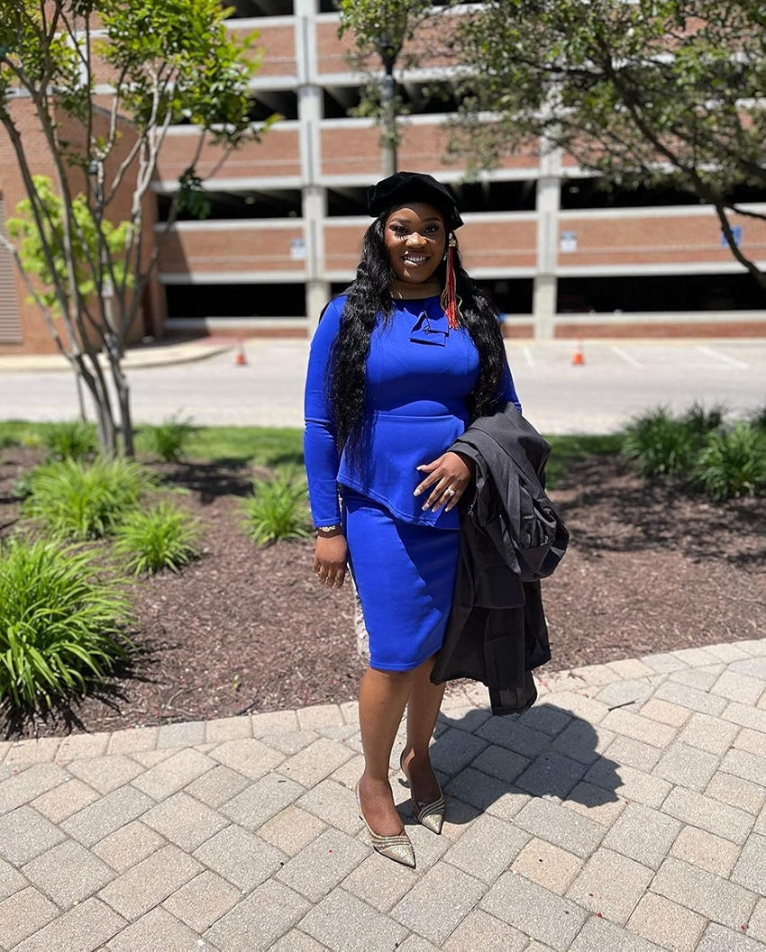 Women's Peplum Bodycon Long Sleeve Wear to Work Dresses Bow Party Club Ruffle Formal Cocktail Pencil Dress