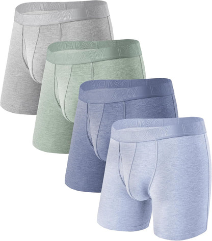 DAVID ARCHY Mens Underwear Boxer Briefs Breathable Soft Moisture-Wicking with Fly Underwear for Men Multipack