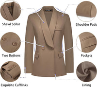 Women's Business Suit 2 Piece Set Shawl Sollar Blazer Bootcut Pants Suits for Women