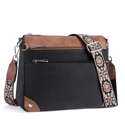 Crossbody Bags for Women Rfid Travel Crossbody Purses Leather Handbags Medium Shoulder bag with Adjustable Strap