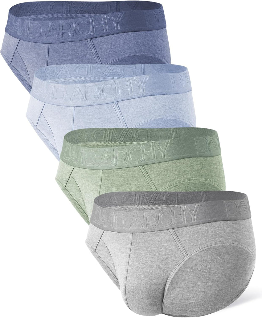 DAVID ARCHY Men's Underwear Briefs Rayon Made from Bamboo Wicking-Moisture Support Pouch Soft Underwear for Men 4 or 7 Pack