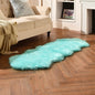 duduta Navy Blue Faux Sheepskin Throw Rug 2x3 ft, Fluffy Shag Fur Chair Cover Small Bedside Dorm Rug Non Slip Machine Washable