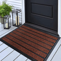 ubdyo Extra Durable Door Mat - Dirt Trapping Outdoor Welcome Mats - Non-Slip Outdoor Indoor Entrance - Low Profile Front Doormat (30" x 17", Bright Brown)