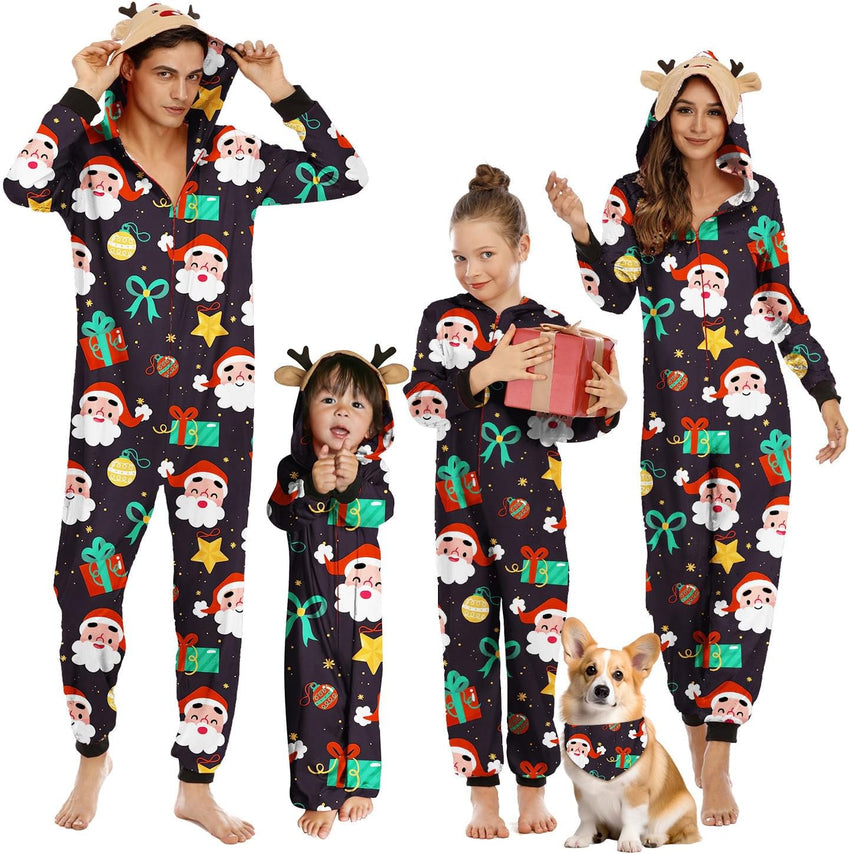 Adisputent Christmas Pajamas for Family Matching Cute Long Sleeve Couples Soft Sleepwear One Piece Funny Christmas Pjs Sets