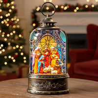 Nativity with Star Musical Lighted Water Creche with Swirling Glitter, Christmas Snow Globe Nativity Manger for Xmas with Music, Holiday Decorations Gifts for Family, Children or Friends