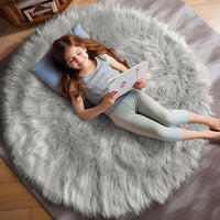 Ashler faux fur rug, Fluffy Shaggy Area Rug Ultra Soft 2 x 3 Feet Sheepskin Fur Rug, Navy Blue Fuzzy Rug Machine Washable Shag Rug, Nursery Decor Throw Rugs for Bedroom, kids room, Living Room