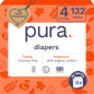 Pura Size 6 Eco-Friendly Diapers (29+ lbs) Hypoallergenic, Soft Organic Cotton, Sustainable, up to 12 Hours Leak Protection, Allergy UK, Recyclable Paper Packaging, 18 Count (Pack of 3) (54 Diapers)