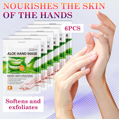 LZYLLS 6 Pairs Hand Masks Moisturizing Gloves, Hydrating Hand Mask Moisturizer Gloves Care for Dry Cracked Hands, Smooth Long Lasting Soft Firming Hand Mask Gift Set for Men Women（A