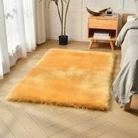 duduta Navy Blue Faux Sheepskin Throw Rug 2x3 ft, Fluffy Shag Fur Chair Cover Small Bedside Dorm Rug Non Slip Machine Washable