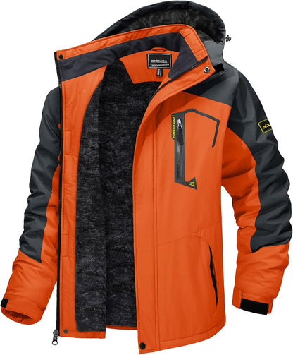 7DAY'S Men's Winter Skiing Jackets Water Resistant Fleece Coats Insulated Thermal Snowboard Jacket Parka Raincoat with Hood