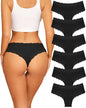 Sth Big Womens Cotton Underwear Sexy Lace Brazilian Panties Soft Breathable Cotton Bikini for Ladies 6 Pack