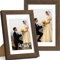Vittanly 8x10 Picture Frame Set of 2, Solid Wood Frame for Wall or Tabletop, Display Photo 5x7 with Mat or 8x10 without Mat, Natural