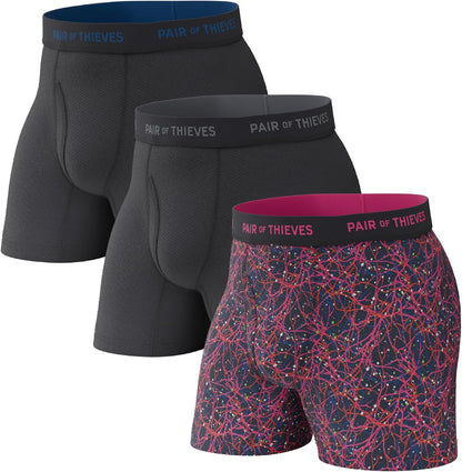 Pair of Thieves Super Fit Men's Boxer Briefs – Soft, Breathable, Quick-Dry Underwear with 4-Way Stretch (2 & 3 Pack)