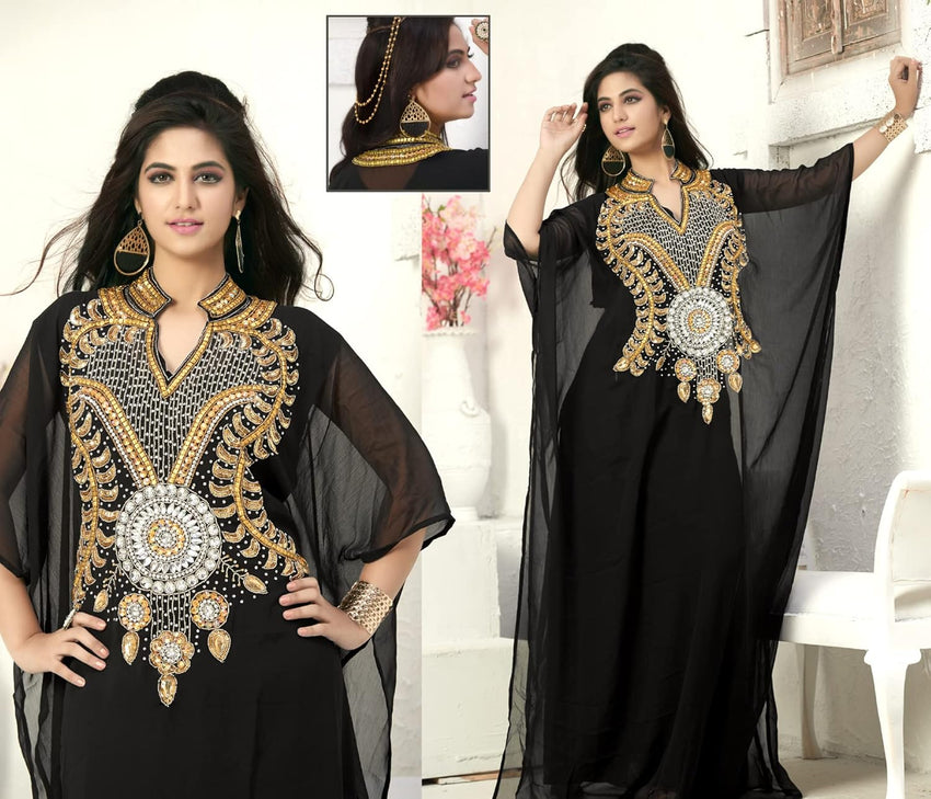 KoC Women's Kaftan Maxi Dress Farasha Caftan KFTN116-White