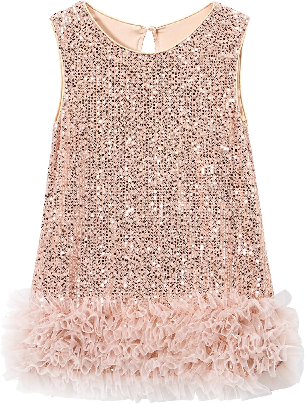 Tutu.kk Toddler Girls Sequin Dress A-Line Sparkly Sleeveless Wedding Gown Party Dresses for Girls