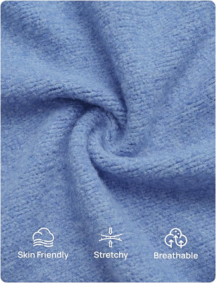 ZESICA Women's 2 Piece Outfits Lounge Pajama Sets 2025 Fall Long Sleeve Cardigans Wide Leg Pants Matching Winter Clothes