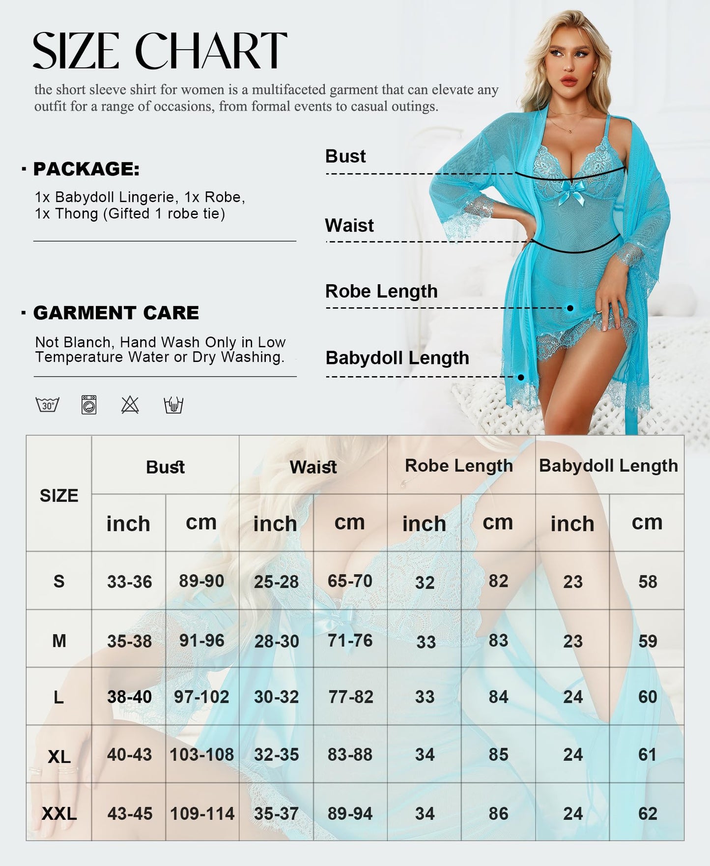 RSLOVE Women Sexy Lingerie Set 3 Piece Babydoll & Lace Kimono Robe Strap Chemise Mesh Nightgown Wine Red M
