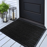 ubdyo Extra Durable Door Mat - Dirt Trapping Outdoor Welcome Mats - Non-Slip Outdoor Indoor Entrance - Low Profile Front Doormat (30" x 17", Bright Brown)