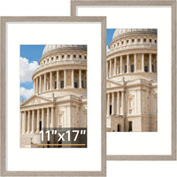 Vittanly 8x10 Picture Frame Set of 2, Solid Wood Frame for Wall or Tabletop, Display Photo 5x7 with Mat or 8x10 without Mat, Natural