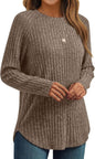7DAY'S Womens Long Sleeve Shirts Fall Fashion Tops 2025 Crewneck Dressy Sweaters Tunic Winter Clothes Casual Outfits