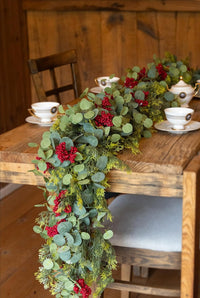 6FT Christmas 144 Branch Tips Cedar Garlands, Anna's Whimsy Artificial Pine Cypress Greenery Garland, Decorations Holiday Indoor Outdoor Christmas Decor Winter Garland