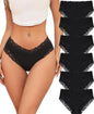 Knowyou Cotton Underwear for Women Cheeky Bikini Womens Underwear Pack Sexy Lace Wasit Hipster Brief Panties for Ladies