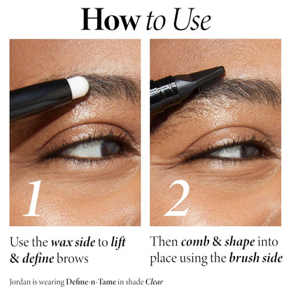 LAURA GELLER NEW YORK Define-n-Tame Brow Lifting Stick - Laminated Full Brows - Brow Wax (01 Clear, 1 Count)