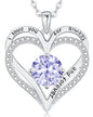 Personalized Double Heart Birthstone Necklace for Women – Sterling Silver Gift