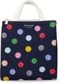 Kate Spade New York, Portable Soft Cooler Lunch Bag with Silver Insulated Interior Lining and Storage Pocket, Joy Dot
