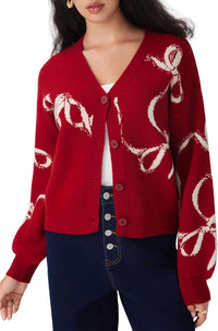 CIDER Fall Cardigan Sweaters for Women Trendy Bow Cardigan Long Sleeve Open Front Button Down Sweater Fall Fashion