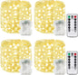 4 Pack 60 LED Fairy Lights Battery Operated with Timer, 20FT Waterproof Twinkle Lights Indoor Outdoor, Cuttable String Lights for Bedroom, Wedding, DIY, Centerpiece, Christmas Decorations (Warm White)