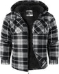 GEEK LIGHTING Men's Flannel Shirts Jacket Sherpa Lined Fleece Plaid Hoodie Long Sleeve Winter Warm Coat