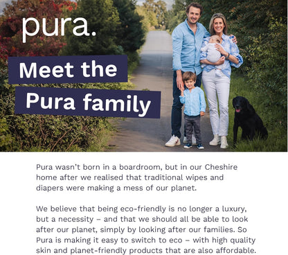 Pura Natural Sensitive Baby Wipes, 99% Water, Unscented & Hypoallergenic, Suitable for Sensitive & Eczema-prone Skin, Hypoallergenic, EWG Verified, 10 Pack of 60 Wet Wipes (600 Diaper Wipes) Bulk Buy