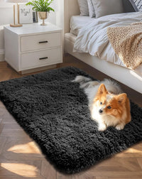 Ophanie Area Rugs for Living Room Bedroom, Upgrade Non-Slip Fluffy Soft Grey Shag Carpet, Indoor Floor Gray 4x6 Fuzzy Shaggy Living Room Plush Rug for Kids Home Dorm Decor Aesthetic