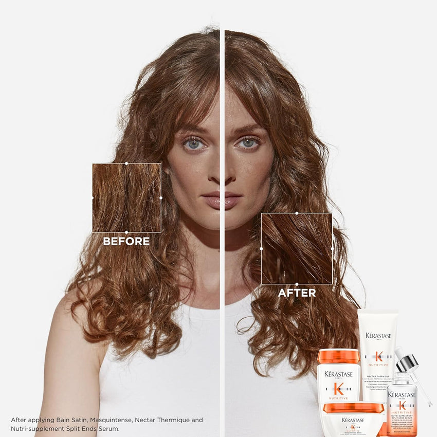 Kerastase Nectar Thermique Heat Protecting Cream - Anti-Frizz, Softness & Shine, Heat Protection, With Niacinamide, For Medium to Thick Dry Hair
