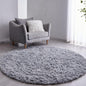 FJZFING Navy Blue Round Rug Ultra-Soft Plush Modern 4x4 Circle Area Rug for Kid's Bedroom, Fluffy Shag Circular Rug for Nursery Room, Non-Slip Home Decor Cute Navy Blue Carpet for Teen's Room