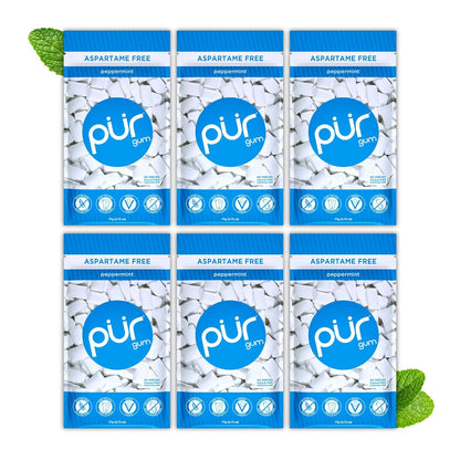 PUR Gum | Aspartame Free Chewing Gum | 100% Xylitol | Natural Spearmint Flavored Gum, 55 Pieces (Pack of 3)