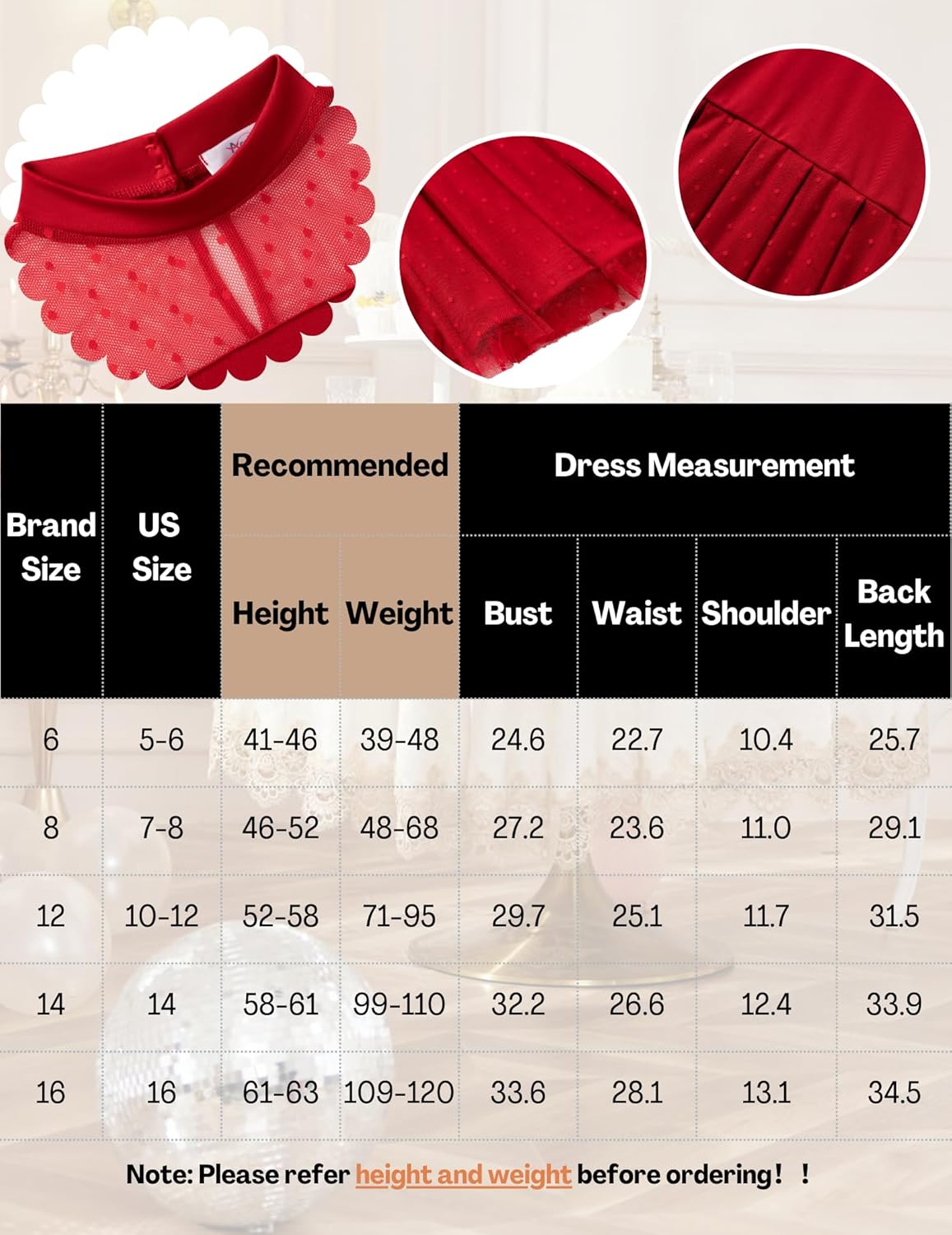 Arshiner Girls Dresses Contrast Mesh Puff Long Sleeve Mock Neck Formal Party A Line Short Tulle Dress