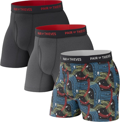 Pair of Thieves Super Fit Men's Boxer Briefs – Soft, Breathable, Quick-Dry Underwear with 4-Way Stretch (2 & 3 Pack)