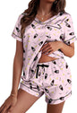 Ekouaer Silk Pajama for Women Short Sleeve Satin Pj Set Two Piece Soft Sleepwear Loungewear S-XXL