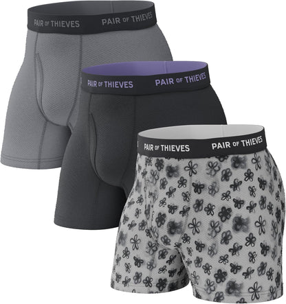 Pair of Thieves Super Fit Men's Boxer Briefs – Soft, Breathable, Quick-Dry Underwear with 4-Way Stretch (2 & 3 Pack)