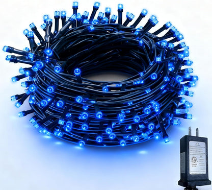 RPGT Christmas Light 1000 LEDs 336ft Green Cable Wire Fairy String Tree Twinkle Lights Plug in 12 Modes for, Outdoor, Garden, Wedding, Christmas Party, Home Decoration (Warm White)