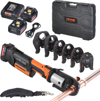 VEVOR Mini ProPress Tool, 18V Electric Pipe Crimping Tool for 1/2", 3/4", 1" Copper Pipes, Press Tool Kit with 3 Pro Press Jaws, 2pcs 2AH Battery, Fast Charger & Carrying Case