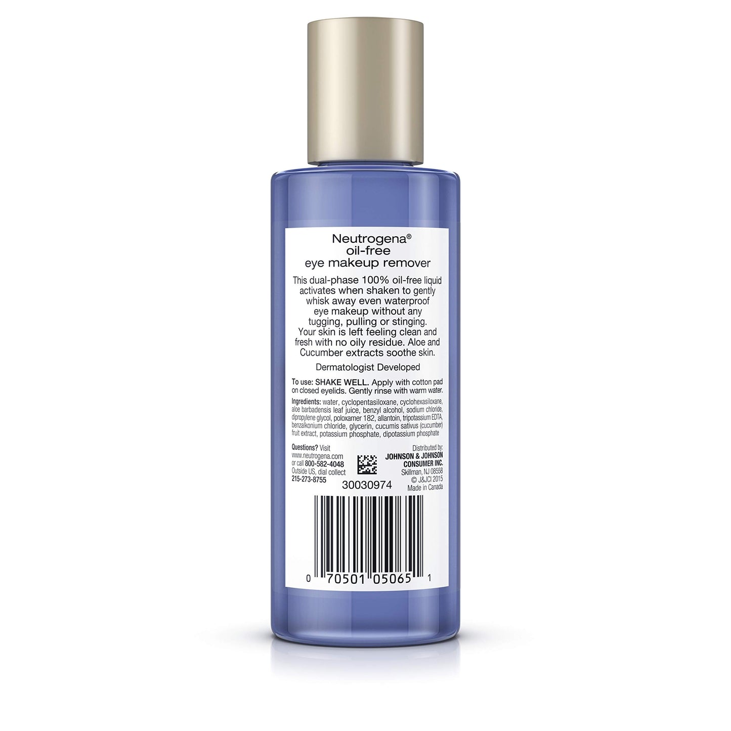 Neutrogena Gentle Oil-Free Eye Makeup Remover & Cleanser for Sensitive Eyes, Non-Greasy Makeup Remover, Waterproof Mascara Remover, Dermatologist & Ophthalmologist Tested, 8 fl. oz