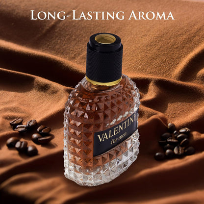 URBAN COLLECTION Valentine for Men Eau De Parfum- Top Notes of Woody & Outdoor - Middle Scent of Roasted Coffee Bean, Chocolate & Hazelnut - Free of Paraben - Elegant 100ml Bottle, Men Parume
