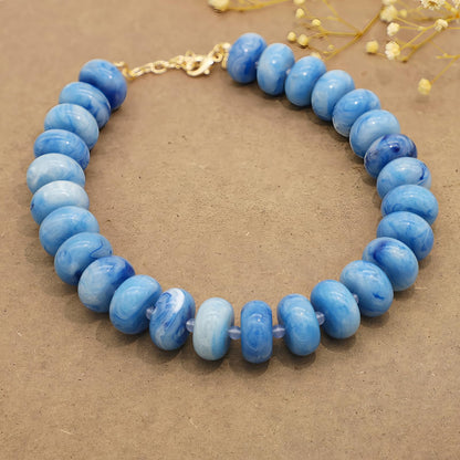 We We Chunky Colorful Beaded Necklace for Women Large Boho Statement Bead Chokers Necklaces Turquoise Blue Big Beads Jewelry Neck Summer Beach