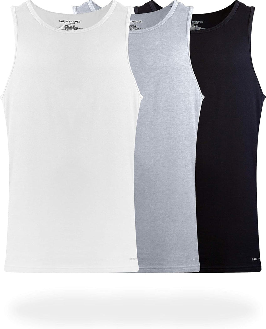 Pair of Thieves Men's Tank Top Undershirts 3 Pack - Slim Fit, Soft & Breathable Tank A Shirt - Comfortable Men's Undershirts